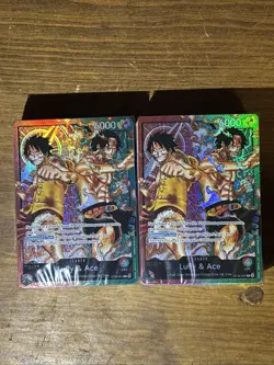 (2) Luffy & Ace ST30-001 Leader Starter Deck EX Luffy & Ace One Piece English NM - Image 1