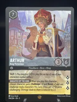 Arthur King Victorious 194/204 Cold-Foil -Disney Lorcana - Shimmering Skies - Image 1