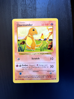 Vintage Charmander 46/102 Shadowless Base Set Pokemon Card WOTC - Image 1