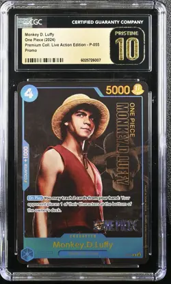 CGC PRISTINE 10 Monkey.D.Luffy (055) One Piece Premium Card Collection - Image 1