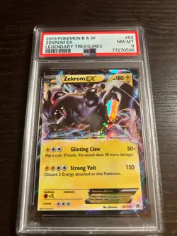 Pokemon 2013 Black & White Legendary Treasures ZEKROM EX #52 PSA 8 RARE - Image 1