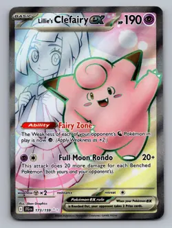 Lillie's Clefairy ex 173/159 Ultra Rare Journey Together Pokemon Near Mint - Image 1