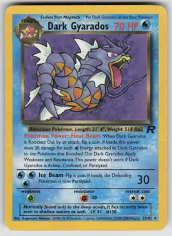 Dark Gyarados 25/82 Rare Team Rocket Pokemon Damaged - Image 1