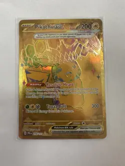 Pokemon Pikachu ex 179/131 Hyper Rare Gold Full Art Prismatic Evolutions NM - Image 1
