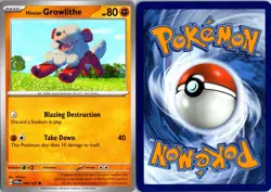 Hisuian Growlithe 099/167 Common Twilight Masquerade Pokemon Near Mint - Image 3