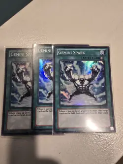 Yu-Gi-Oh! 3x Gemini Spark. AP02-EN011. Super Rare. Unlimited. Light Played. - Image 1