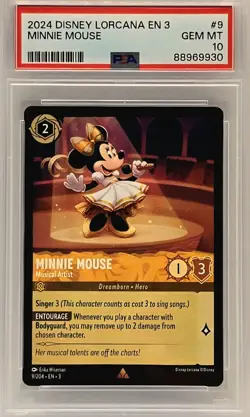 Minnie Mouse PSA 10 – 2024 Disney Lorcana EN3 #9 Musical Artist - Image 1