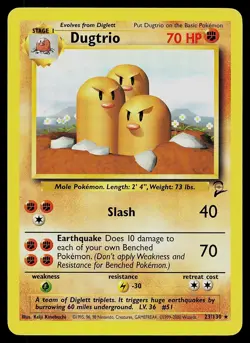 Pokemon Card - Dugtrio Base Set 2 23/130 Rare - Image 1