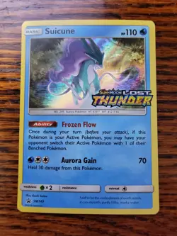 LP* - Suicune SM149 PRE-RELEASE STAMPED Lost Thunder S&M Pokemon Card - Image 1