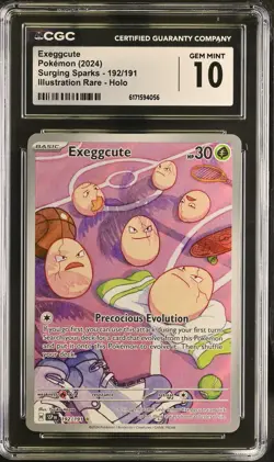 Exeggcute 192/191 PSA 10 Pokemon Surging Sparks IR CGC GM 10 - Image 1