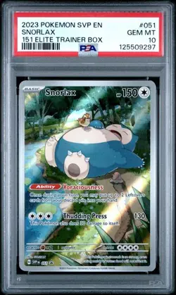Pokemon Snorlax 151 ETB Promo #051 PSA 10 Gem Mint - Image 1