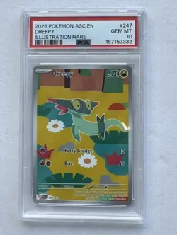 Pokemon TCG Dreepy 247/217 Ascended Heroes Illustration Rare PSA 10 - Image 1