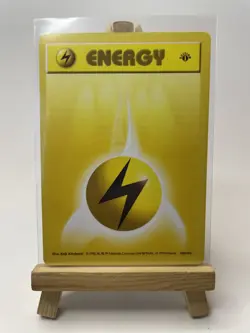 LIGHTNING ENERGY Pokemon Card WOTC 1st Edition Base Set Shadowless 100/102 NM - Image 1