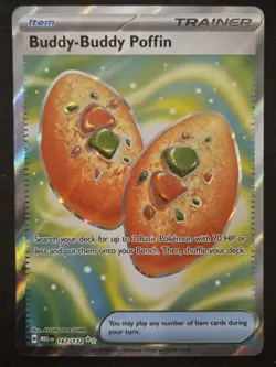 Buddy-Buddy Poffin 167/132 Mega Evolution Full Art Ultra Rare Holo Pokemon NM - Image 1