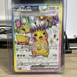 Pokemon TCG Pikachu ex 219/191 Sv08 Surging Sparks Ultra Rare Full Art Holo - Image 1