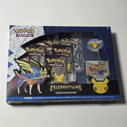 Pokemon TCG 25th Celebrations Deluxe Pin Collection Zacian LV. X Sealed - Image 1