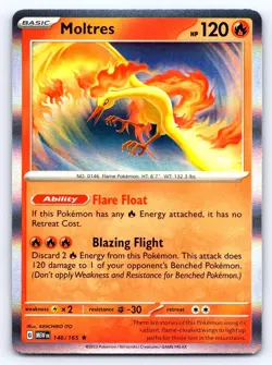 Moltres 146/165 Rare 151 Pokemon Holo Near Mint - Image 1