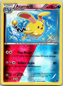 Azumarill 77/114 Reverse Holo Uncommon Steam Siege Moderately Played - Image 1
