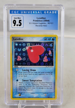 2004 Pokemon EX Hidden Legends Luvdisc 40/101 Reverse Holo CGC 9.5 - Image 1