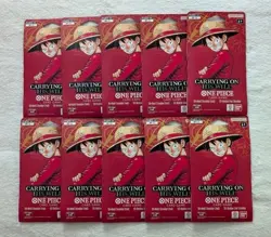 One Piece TCG OP-13 Carrying On His Will Sleeved Booster Pack Lot of 10 SEALED - Image 1