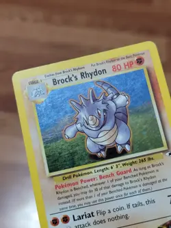 Brock's Rhydon 2/132 Gym Heroes Holo Pokemon Card MP - Image 2