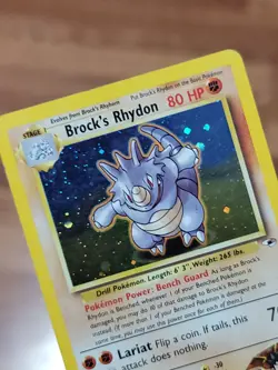 Brock's Rhydon 2/132 Gym Heroes Holo Pokemon Card MP - Image 3
