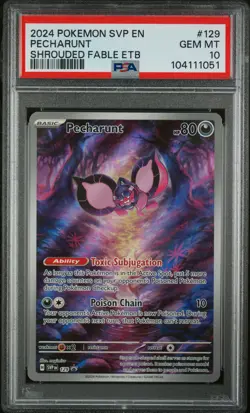 2024 POKEMON SVP EN-SV BLACK STAR PROMO #129 PECHARUNT PSA 10 - Image 1