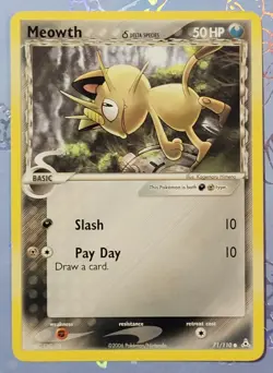 Meowth 71/110 Delta Species EX Holon Phantoms Pokemon Card NM - Image 1