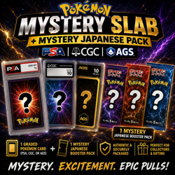 1 Pokemon Mystery Slab + 1 Mystery Japanese Pack (PSA, CGC, or AGS) Graded Card - Image 1
