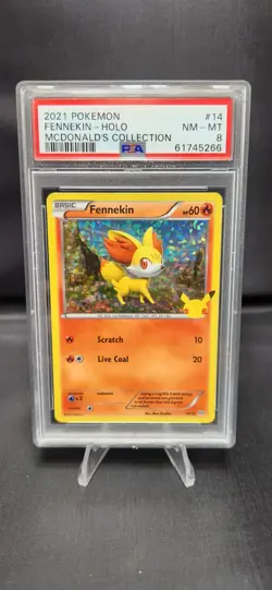 2021 McDonald's Pokemon Fennekin Holo PSA 8 NM Collection #14 - Image 1