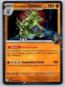 Team Rocket's Tyranitar (Prerelease) 096/182 Pokemon Holo NM - Image 1