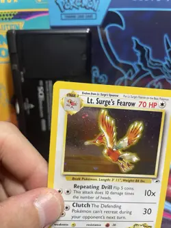 Pokemon TCG Lt. Surge's Fearow Holo Rare Gym Heroes Near Mint 7/132 - Image 3