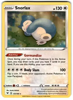 Snorlax 131/185 SWSH04: Vivid Voltage Pokemon TCG - Image 1
