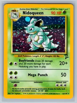 Nidoqueen 12/130 Holo Rare Base Set 2 Pokemon Holo Near Mint Swirl - Image 1