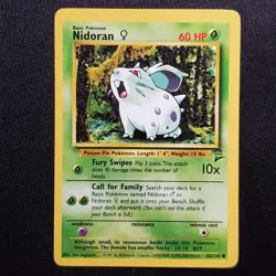 Nidoran F 82/130 Common Base Set 2 Pokemon Near Mint - Image 1