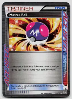 Master Ball 94/101 Plasma Blast Pokemon LP - Image 1