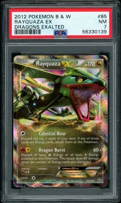 2012 Pokemon BW Dragons Exalted Rayquaza EX #85 PSA 7 NM - Image 1