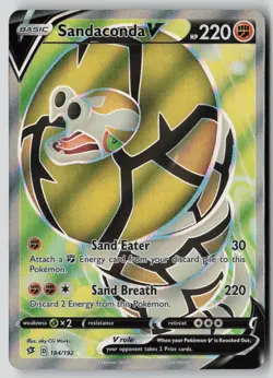 Sandaconda V 184/192 Ultra Rare Rebel Clash Pokemon NM - Image 1