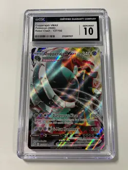 CGC 10 Copperajah VMAX 137/192 Pokemon TCG Ultra Rare Full Art Rebel Clash 2020 - Image 1