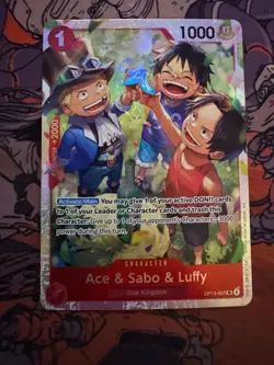 Ace & Sabo & Luffy OP13-007 Super Rare Carrying On His Will One Piece Near Mint - Image 1