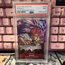 Bandai One Piece CCG Shanks 2025 CS 25-26 Event Pack #083 EN Foil PSA 9 - Image 1