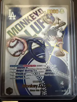 Bandai One Piece Card Game Monkey D. Luffy Leader Foil Promo EB02-010, Lot 8 - Image 3
