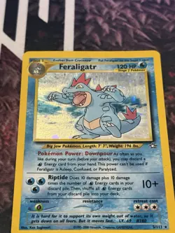 Pokemon TCG Feraligatr Neo Genesis Holo Card 5/111 Unlimited Rare MP- - Image 2
