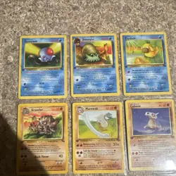 Pokemon Nintendo TCG 8-Card Vintage Lot Base Set/Fossil Tentacool Omanyte - Image 2