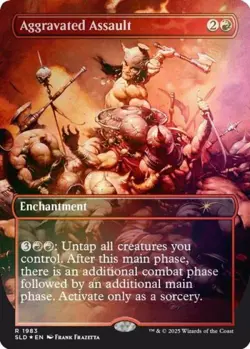 MTG English Aggravated Assault (1983) (Rainbow Foil) NM Foil Secret Lair - Image 1