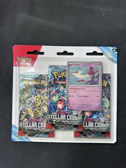 Pokemon Stellar Crown Latias 3 Pack Triple Blister - New And Sealed - Image 1