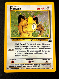 WOTC Pokemon TCG Promo - Holo Rare - Meowth #10 - w/ SWIRL - NM/MT Card - Image 1