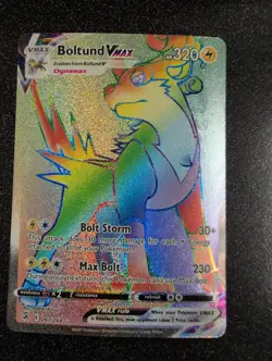 Pokemon TCG Boltund VMAX 267/264 Rainbow Secret Rare Fusion Strike - Image 1