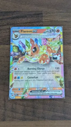 Pokemon TCG Prize Pack Series 7 Flareon ex Foil Stamped Prismatic Evolutions - Image 1