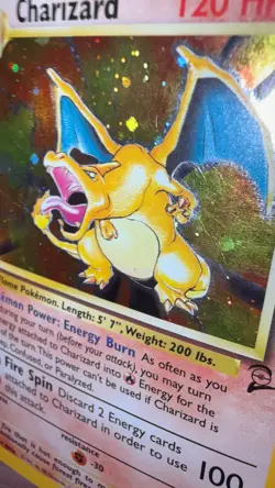 Pokemon Charizard Base Set 2 Holo Rare Card 4/102 HP/DMG WOTC Cosmos OG - Image 3